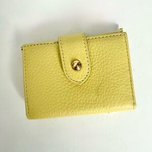 Aimee Kestenberg Pebble Leather Yellow Mini Wallet Credit Card Holder